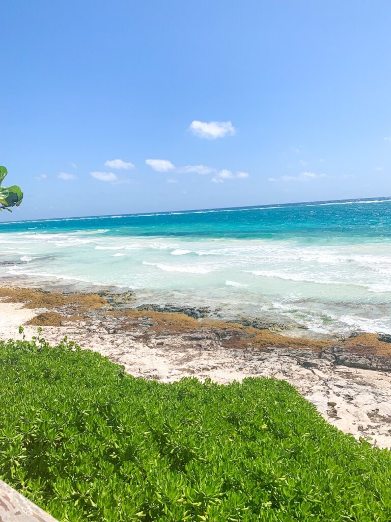 View from Mezzanine restaurant in Tulum, Mexico