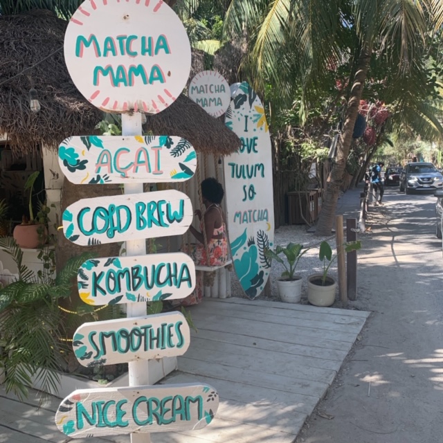 Matcha Mama stand in Tulum, Mexico