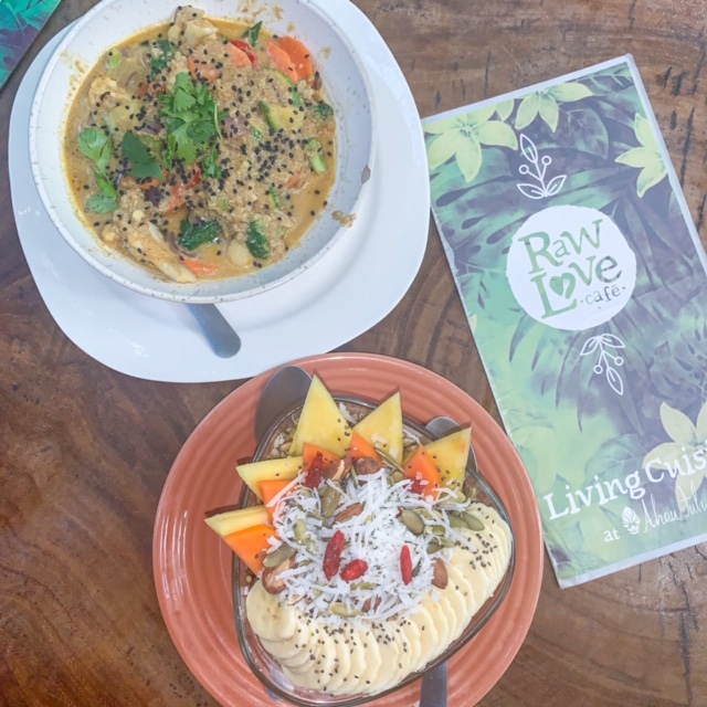 Food from Raw Love cafe in Tulum Mexico